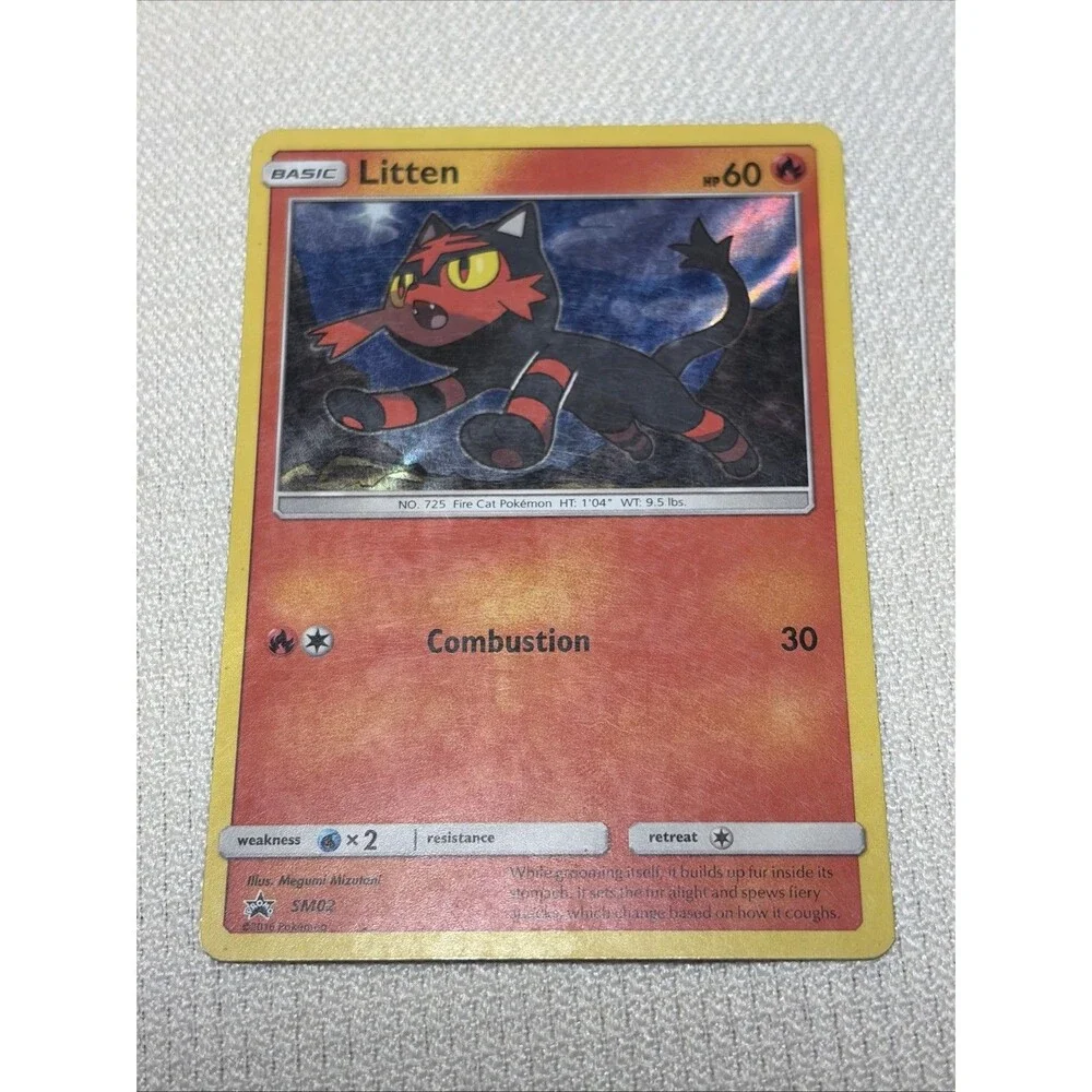 Litten SM02 Sm Holo Pokémon Card Promo Sun And Moon Card in Sleeve NM